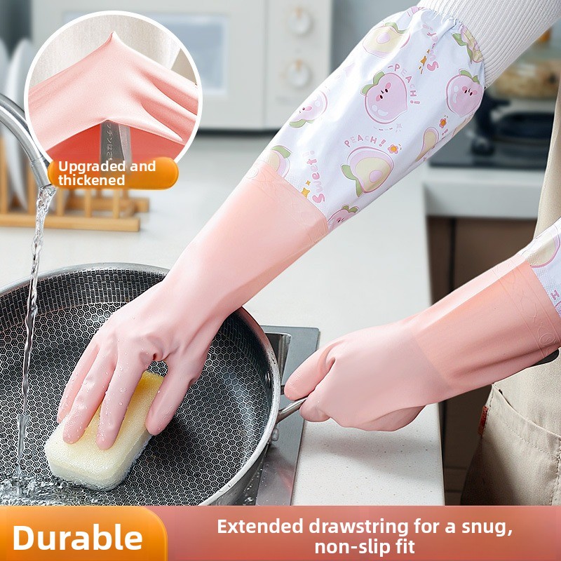 Rubber Glove Cleaning - Winter Warm Waterproof Dishwashing Gloves Fleece