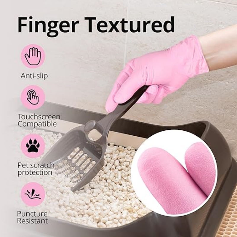100-200PCS Pink Nitrile Dispos - Rubber Glove Cleaning recension och pris