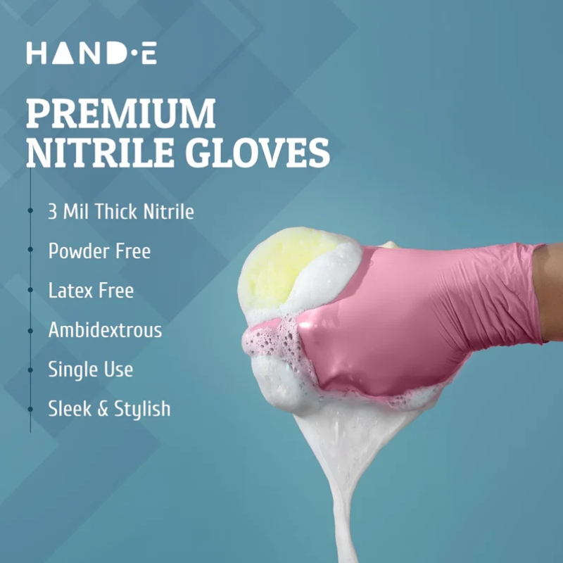 100-200PCS Pink Nitrile Dispos - Rubber Glove Cleaning recension och pris
