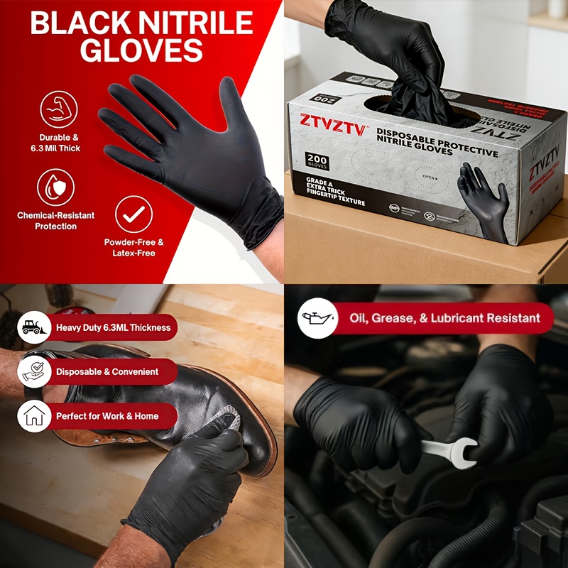 200 pieces per pack, black dis - Rubber Glove Cleaning recension och pris