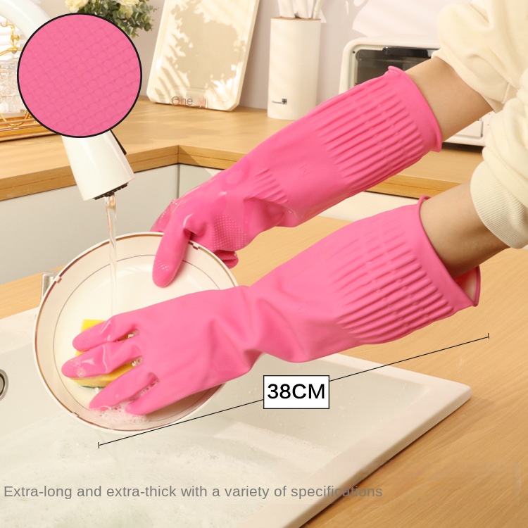 38cm Extra Thick Pink Rubber D - Rubber Glove Cleaning recension och pris